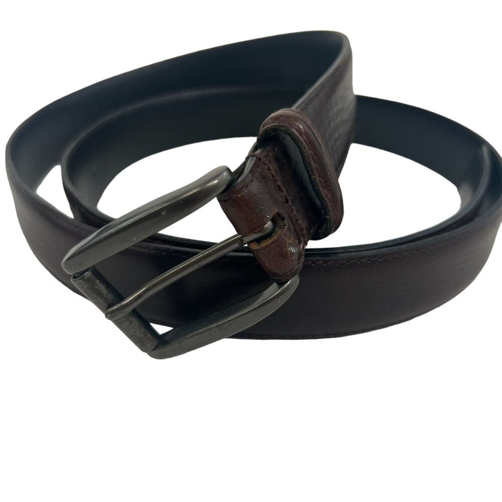 Harold‎ Powell Real Leather Textured Belt Made In England Brown 40